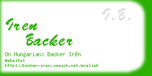 iren backer business card